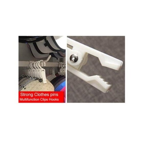 Laundry Hooks, Plastic Swivel Hanging Hanger Clothes Clips, #18 Count - Picture 13 of 14